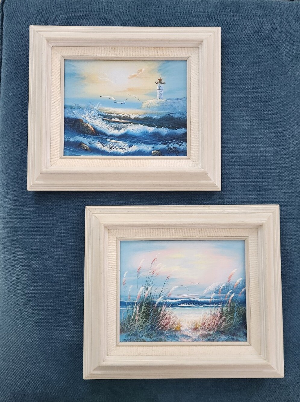 Two Original Vintage Oil Paintings Framed Coastal Art